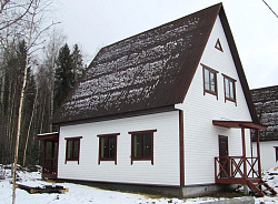 Сайдинг Белый коричневая крыша фото