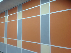 Отделка помещения огнестойкими панелями Мокрый асфальт, Ваниль и Осенние листья фото