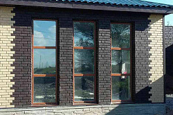 Фасадные панели Стоун-Хаус кирпич графитовый и песочный фото