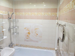 Панель ПВХ Вальс бежевый отделка ванной фото