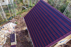 Битумная черепица Ондулин коньковая крыша фото