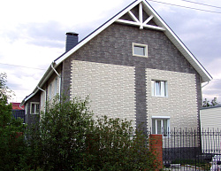 Камень белый и серый комбинация фасад фото