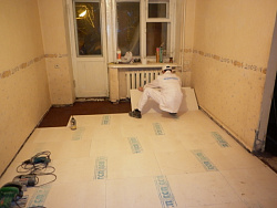 Сухая стяжка (элементы пола ГСП) монтаж пола фото