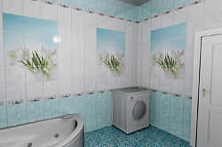 Панель ПВХ Крокус лазурь в ванной фото