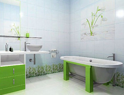 Панель ПВХ Подснежники в ванной фото