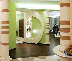 Оформление стен фигурами из гипсокартона фото