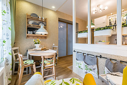 Шелковая штукатурка в интерьере кухни фото