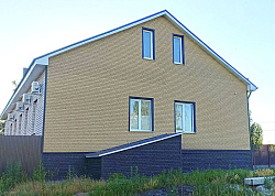 Фасадные панели Стоун-Хаус бежевый и коричневый кирпич фото