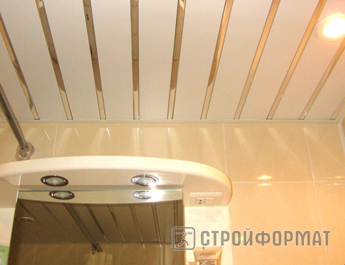 Реечные потолки Cesal в ванной фото