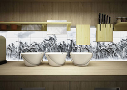 Интерьерная панель Рожь черная на кухне фото