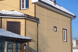 Сайдинг золотистый фасад фото