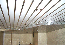 Реечные потолки Cesal белый хром фото