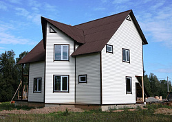 Альта-Сайдинг Белый на фасаде фото