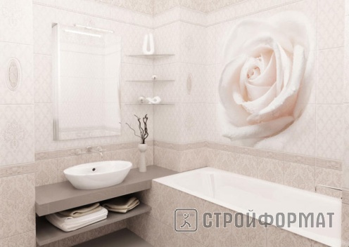 Панель ПВХ ПанДА Дамасский узор Роза фото