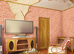 Шелковая штукатурка оранжевая в интерьере фото