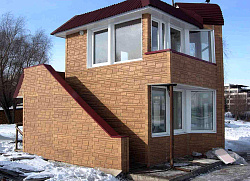 Фасадная панель камень бежевый фасад фото