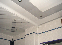 Алюминиевые кассетные потолки Cesal  Белый матовый и Металлик серебристый фото