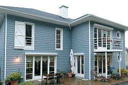 Сайдинг серо-голубой фасад фото